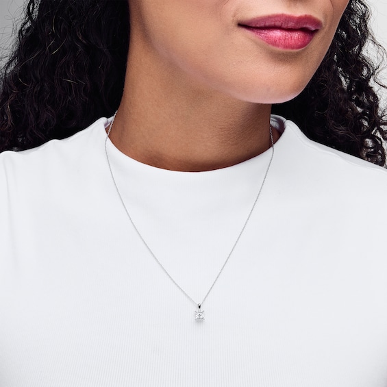 1/4 CT. Princess-Cut Diamond Miracle Solitaire Pendant in Sterling Silver (J/I3)