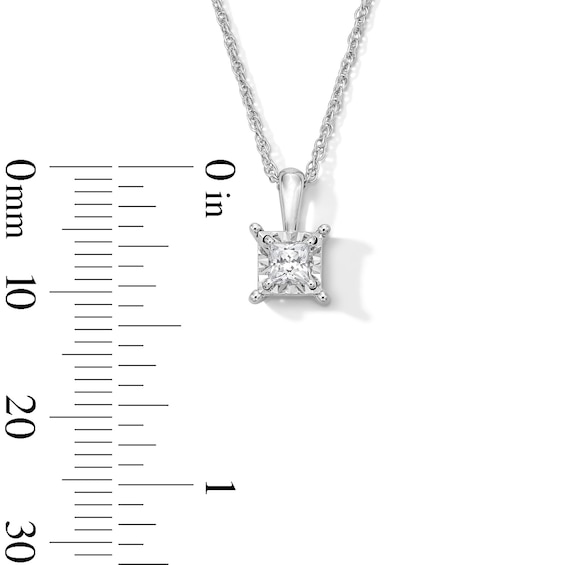 1/4 CT. Princess-Cut Diamond Miracle Solitaire Pendant in Sterling Silver (J/I3)