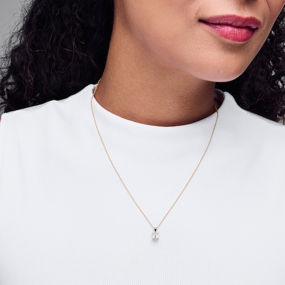 1/4 CT. Princess-Cut Diamond Miracle Solitaire Pendant in Sterling Silver with 14K Gold Plate (J/I3)