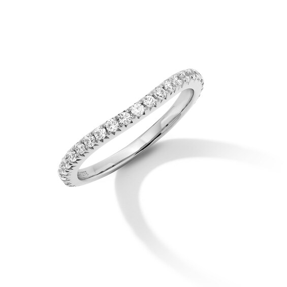 Vera Wang Love Collection 1/3 CT. T.w. Certified Lab-Grown Diamond Contour Wedding Band in 14K White Gold (F/Vs2)