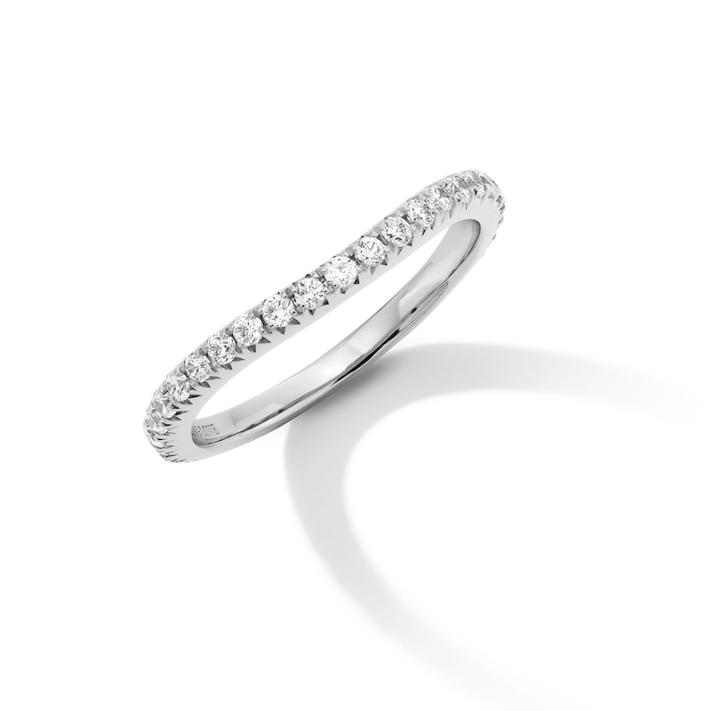 Main Image 3 of Vera Wang Love Collection 1/3 CT. T.W. Certified Lab-Grown Diamond Contour Wedding Band in 14K White Gold (F/VS2)