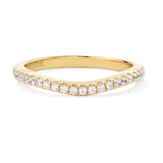 Vera Wang Love Collection 1/4 CT. T.w. Certified Lab-Grown Diamond Contour Wedding Band in 14K Gold (F/Vs2)