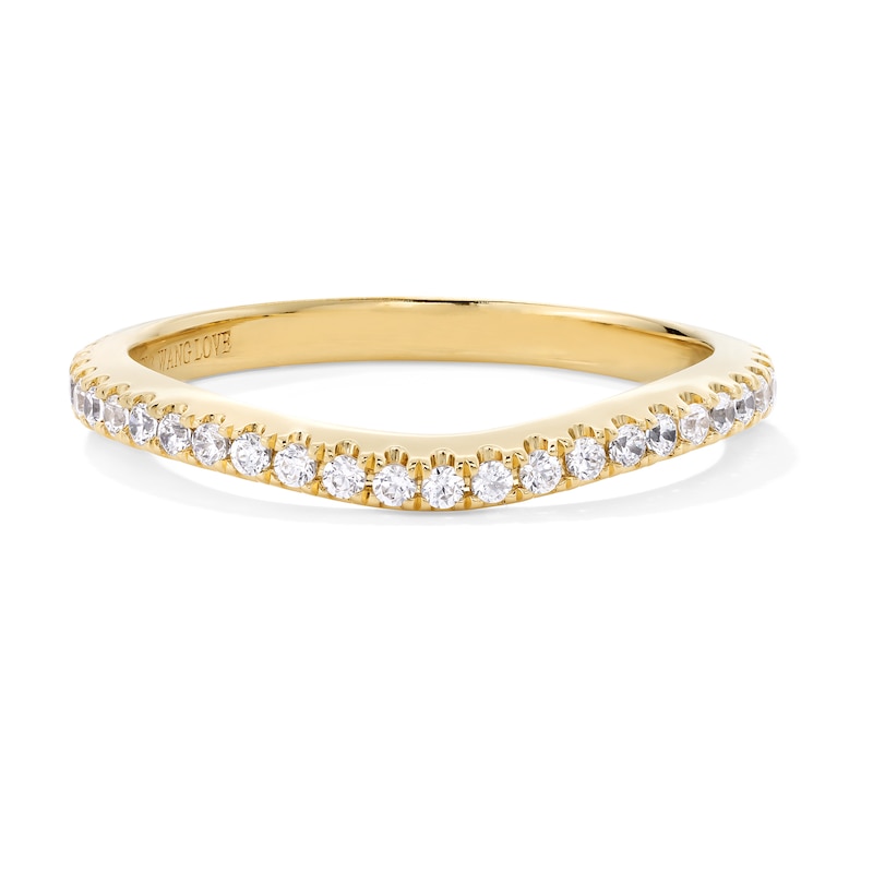 Main Image 1 of Vera Wang Love Collection 1/4 CT. T.W. Certified Lab-Grown Diamond Contour Wedding Band in 14K Gold (F/VS2)