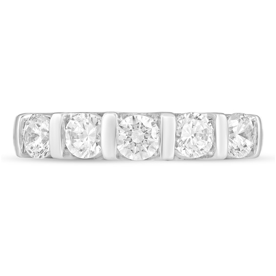 1 CT. T.w. Diamond Five Stone Anniversary Band in 14K White Gold