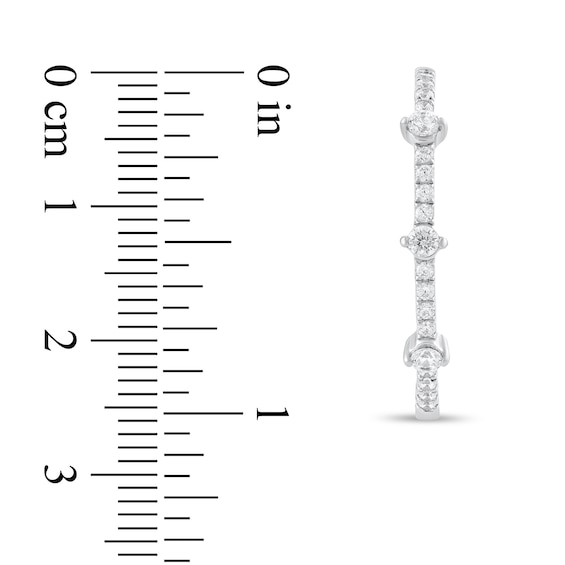 1 CT. T.w. Diamond Station Inside-Out Hoop Earrings in 14K White Gold