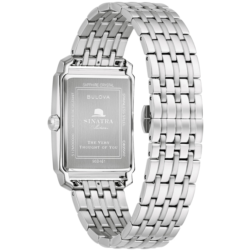 Main Image 3 of Men's Bulova Frank Sinatra 'The Very Thought of You' Collection Watch with Rectangular Black Dial (Model: 96B461)