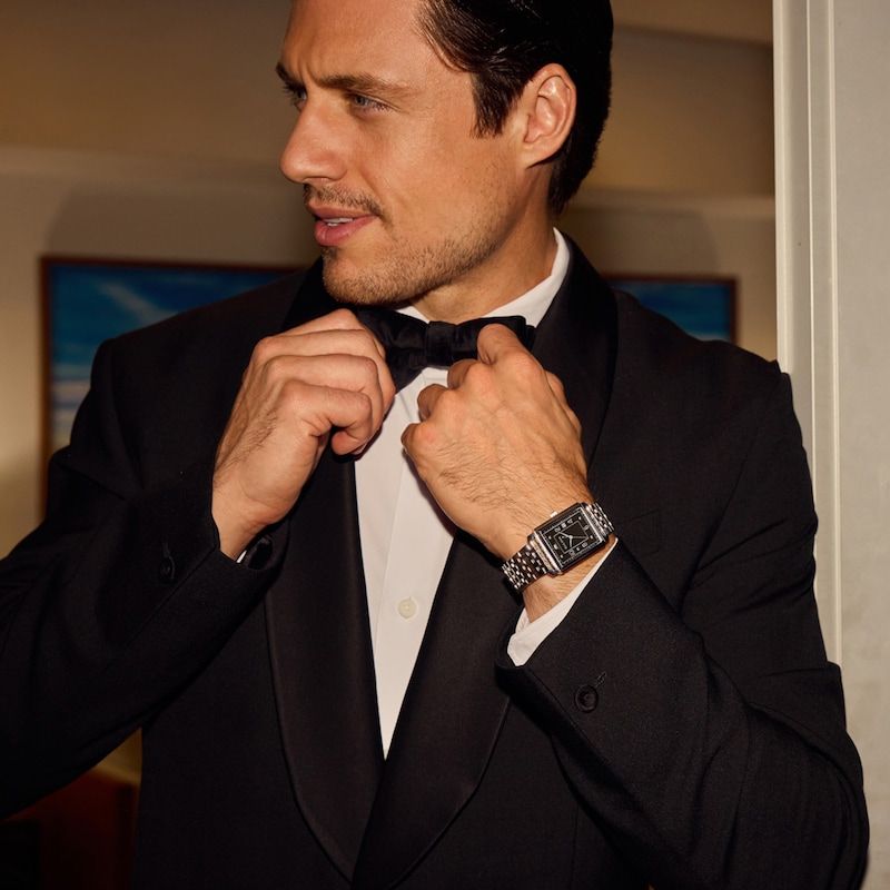Main Image 4 of Men's Bulova Frank Sinatra 'The Very Thought of You' Collection Watch with Rectangular Black Dial (Model: 96B461)
