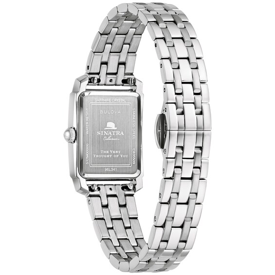 Ladiesâ Bulova Frank Sinatra 'The Very Thought of You' Collection Watch with Rectangular Black Dial (Model: 96L341)