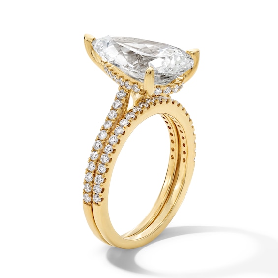 5-5/8 CT. T.w. Pear-Shaped Certified Lab-Grown Diamond Bridal Set in 14K Gold (F/Vs2)