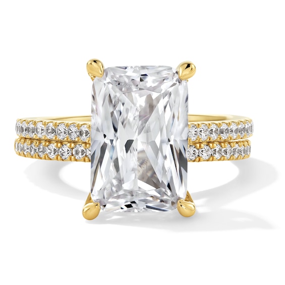 5-5/8 CT. T.w. Emerald-Cut Certified Lab-Grown Diamond Bridal Set in 14K Gold (F/Vs2)
