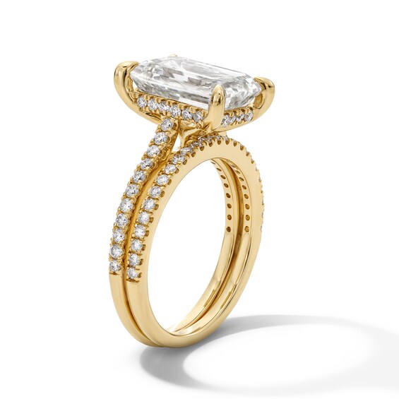 5-5/8 CT. T.w. Emerald-Cut Certified Lab-Grown Diamond Bridal Set in 14K Gold (F/Vs2)