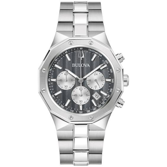 Men's Bulova Classic Prestige Chronograph Watch with Grey Dial (Model: 96B459)