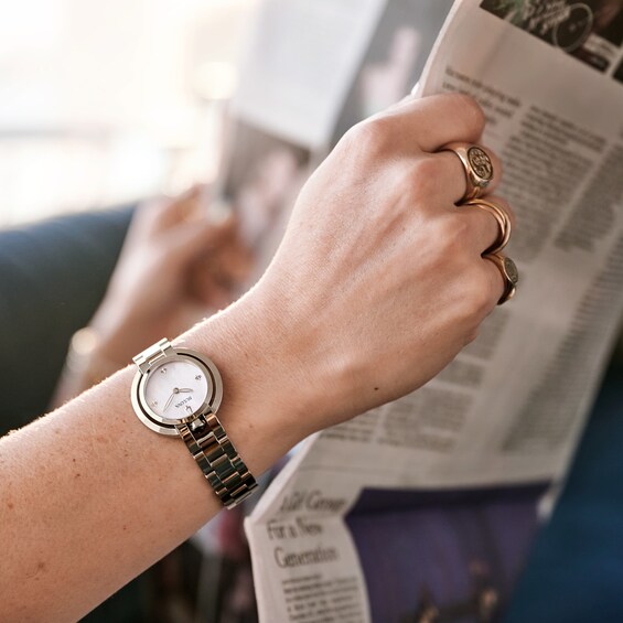 Ladies' Bulova Rubaiyat Watch with Pink Mother-of-Pearl Dial (Model: 96L338)