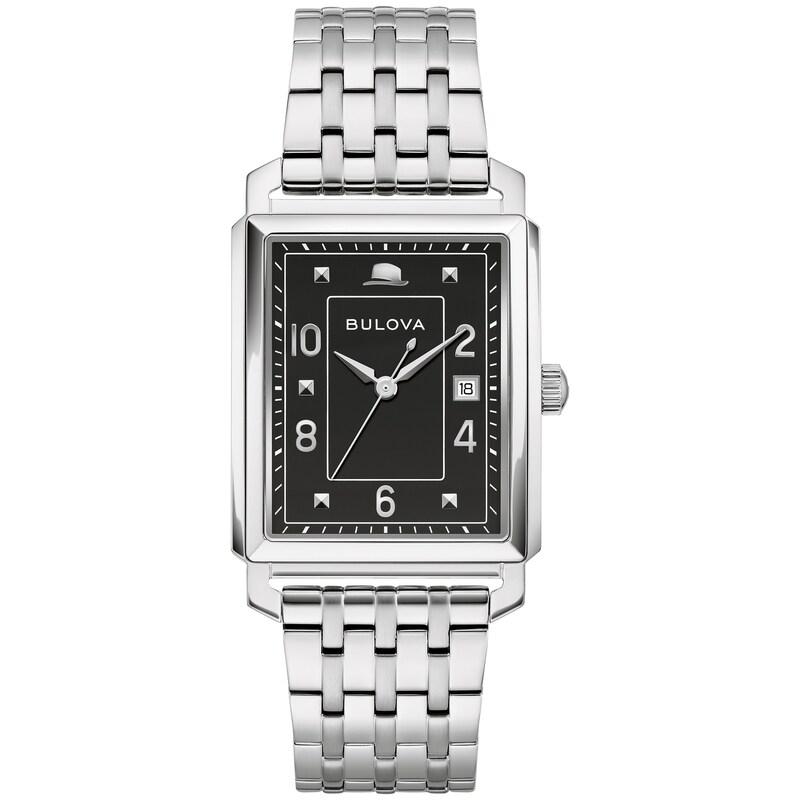 Main Image 2 of Bulova Frank Sinatra 'The Very Thought of You' Collection Rectangular Black Dial Watch Gift Set (Model: 96X166)