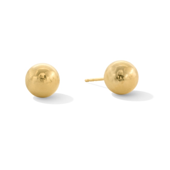 8.0mm Ball Stud Earrings in Hollow 14K Gold