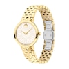 Thumbnail Image 2 of Ladies' Movado Museum® Classic Gold-Tone PVD Watch with Textured White Dial (Model: 607975)