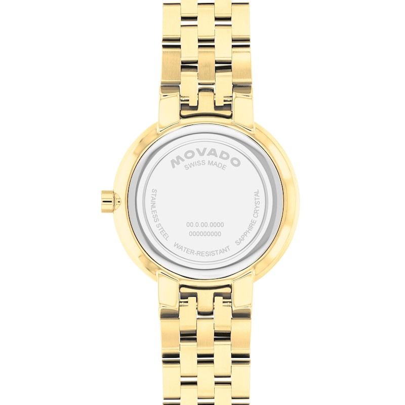 Main Image 3 of Ladies' Movado Museum® Classic Gold-Tone PVD Watch with Textured White Dial (Model: 607975)