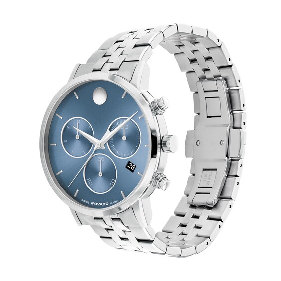 Men's Movado MuseumÂ® Classic Chronograph Watch with Blue Dial (Model: 607998)