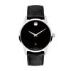 Thumbnail Image 1 of Men's Movado Museum® Classic Black Leather Strap Automatic Watch with Black Dial (Model: 608024)