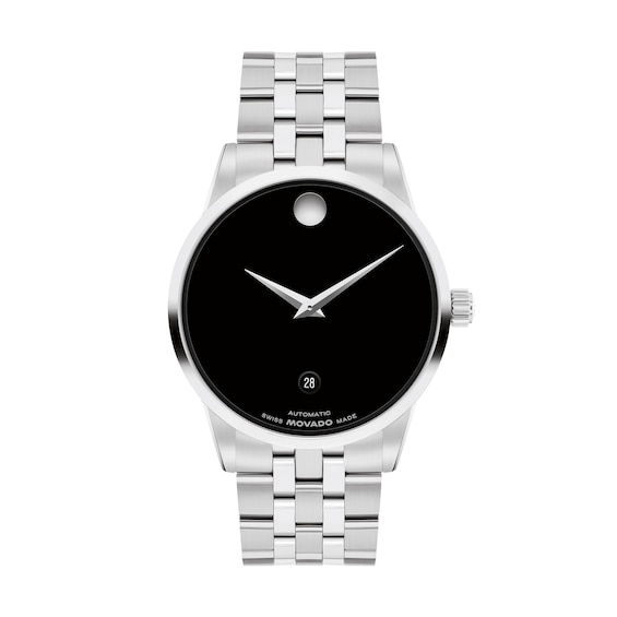 Men's Movado MuseumÂ® Classic Automatic Watch with Black Dial (Model: 608030)