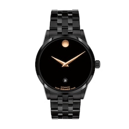Men's Movado Museum® Classic Black PVD Automatic Watch with Black Dial (Model: 608034)