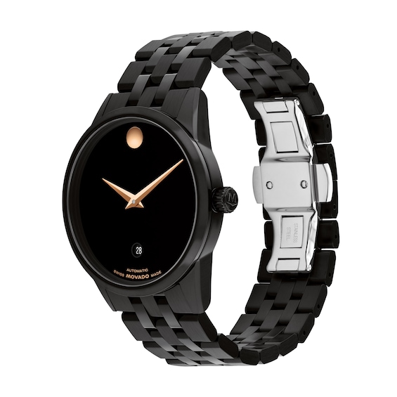 Men's Movado MuseumÂ® Classic Black PVD Automatic Watch with Black Dial (Model: 608034)
