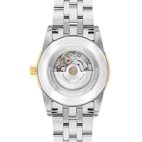Ladies' Movado MuseumÂ® Classic Two-Tone PVD Automatic Watch with Black Dial (Model: 608001)