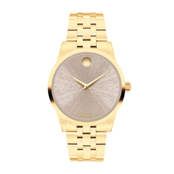 Ladies' Movado Museum® Classic Gold-Tone PVD Automatic Watch with Grey Dial (Model: 608002)
