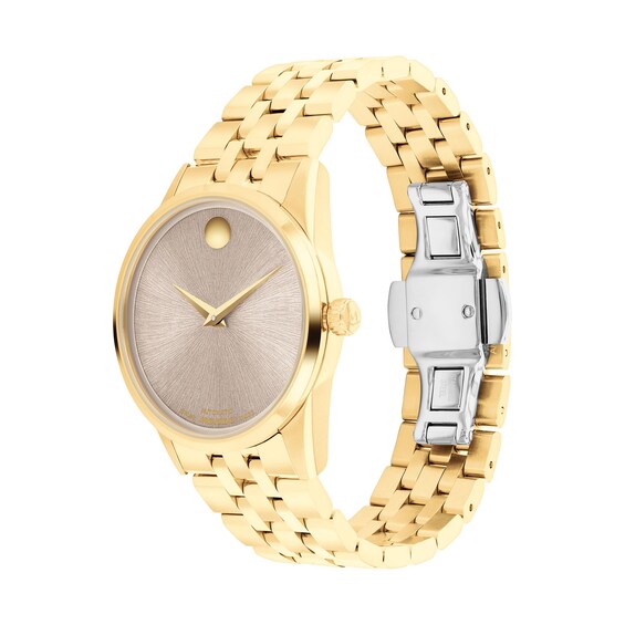Ladies' Movado MuseumÂ® Classic Gold-Tone PVD Automatic Watch with Grey Dial (Model: 608002)