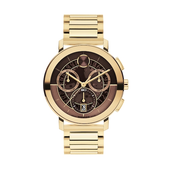 Movado Men's Bold® Evolution 2.0 Gold-Tone IP Chronograph Watch with Brown Ombré Dial (Model: 3601265)
