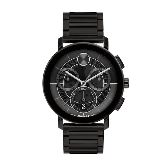 Men's Movado Bold® Evolution 2.0 Black IP Chronograph Watch with Black Ombré Dial (Model: 3601264)