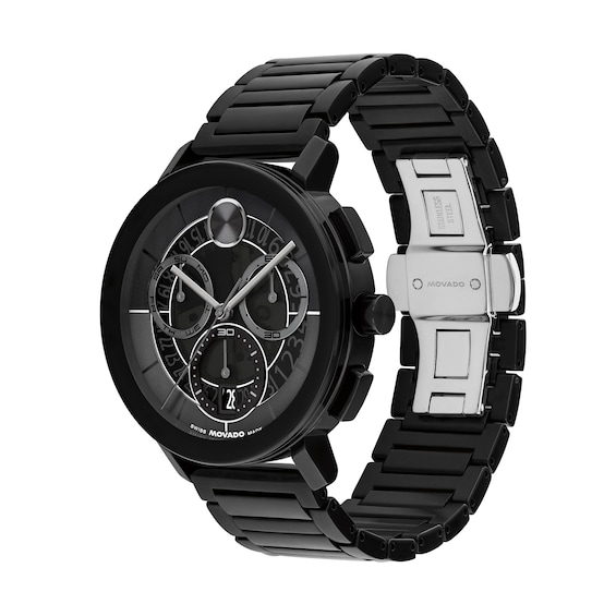 Men's Movado BoldÂ® Evolution 2.0 Black IP Chronograph Watch with Black OmbrÃ© Dial (Model: 3601264)