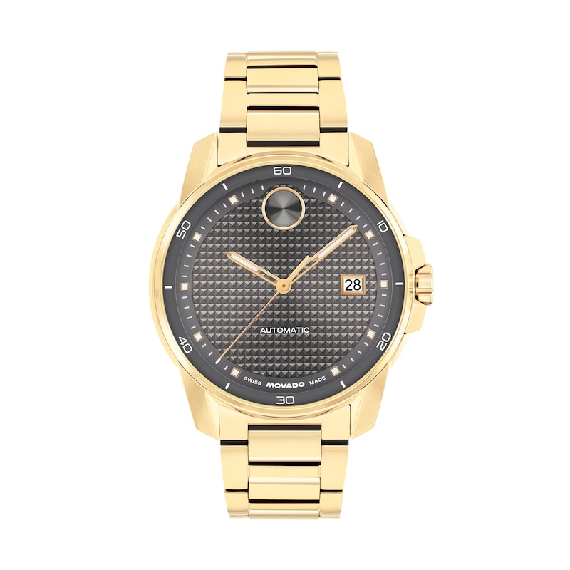 Main Image 1 of Men’s Movado Bold® Verso Gold-Tone IP Automatic Watch with Grey Textured Dial (Model: 3600964)