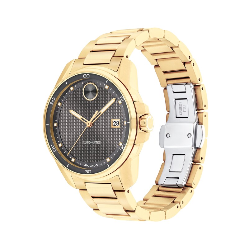 Main Image 2 of Men’s Movado Bold® Verso Gold-Tone IP Automatic Watch with Grey Textured Dial (Model: 3600964)