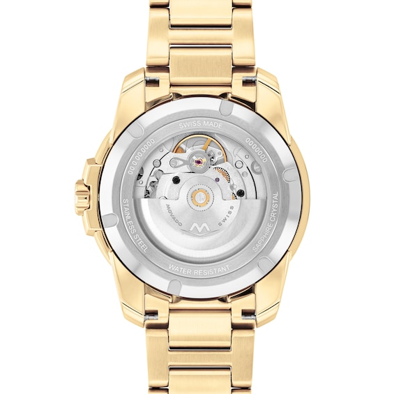 Menâs Movado BoldÂ® Verso Gold-Tone IP Automatic Watch with Grey Textured Dial (Model: 3600964)