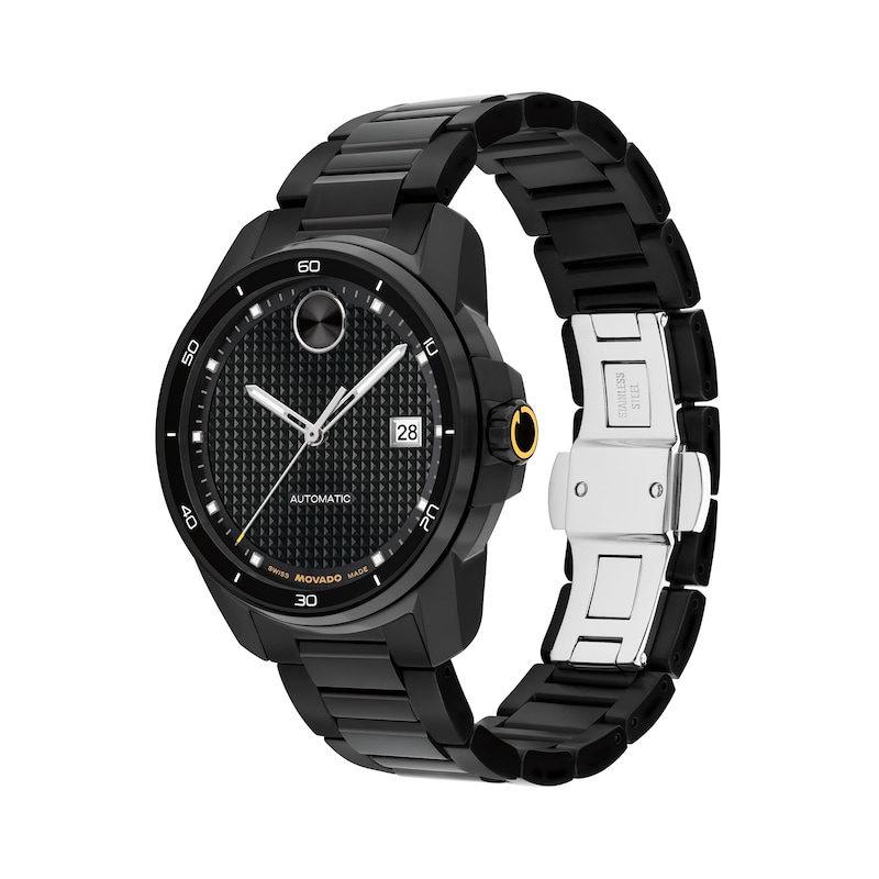 Main Image 2 of Men’s Movado Bold® Verso Black IP Automatic Watch with Black Textured Dial (Model: 3600966)