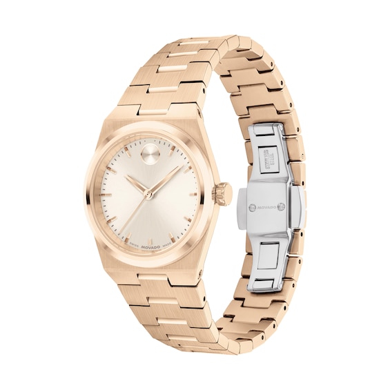 Ladies' Movado Bold® Quest Mini Rose-Tone IP Watch with Champagne Sunray Dial (Model: 3601293)
