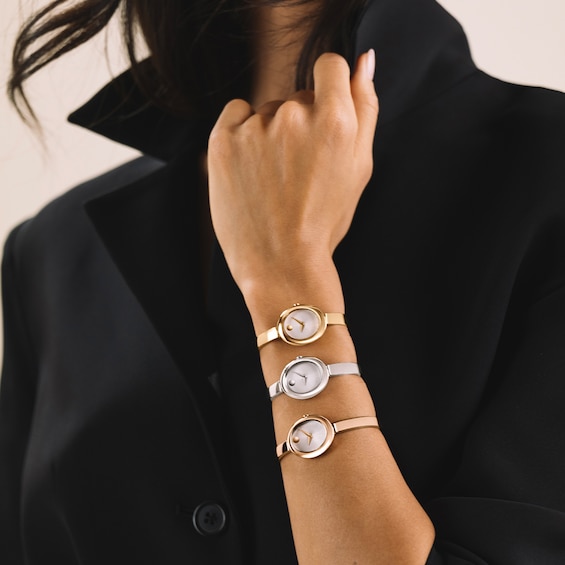 Ladies' Movado MuseumÂ® Bangle Watch with Silvery-White Sunray Dial (Model: 608070)