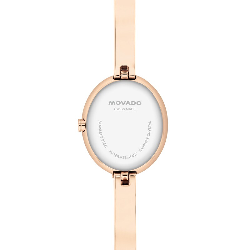 Main Image 3 of Ladies' Movado Museum® Rose-Tone PVD Bangle Watch with Silvery-White Sunray Dial (Model: 608071)