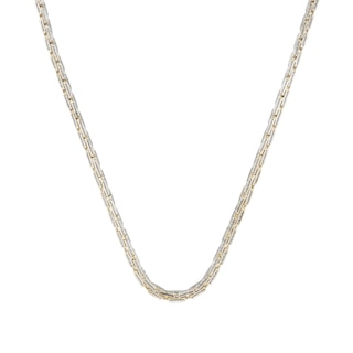 5 CT. T.W. Diamond Hexagon Link Necklace in Hollow Sterling Silver with 14K Gold Plate - 22”