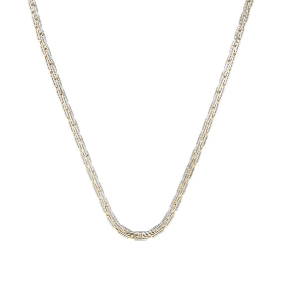 5 CT. T.w. Diamond Hexagon Link Necklace in Hollow Sterling Silver with 14K Gold Plate - 22”
