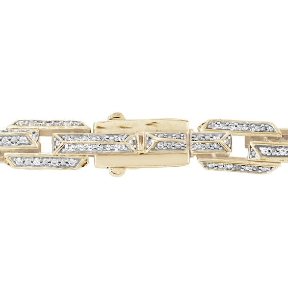 5 CT. T.w. Diamond Hexagon Link Necklace in Hollow Sterling Silver with 14K Gold Plate - 22”