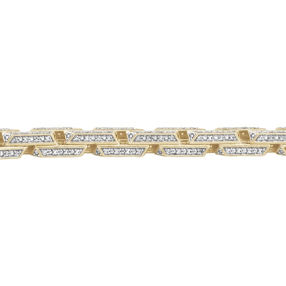 5 CT. T.w. Diamond Hexagon Link Necklace in Hollow Sterling Silver with 14K Gold Plate - 22”