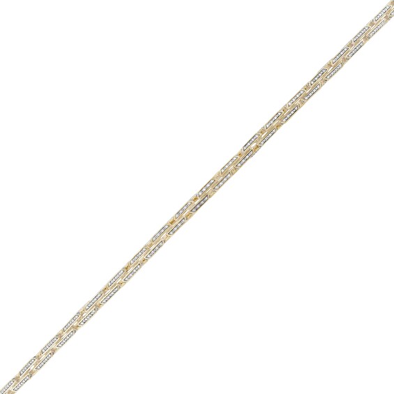 2 CT. T.w. Diamond Hexagon Link Bracelet in Hollow Sterling Silver with 14K Gold Plate - 8.5â