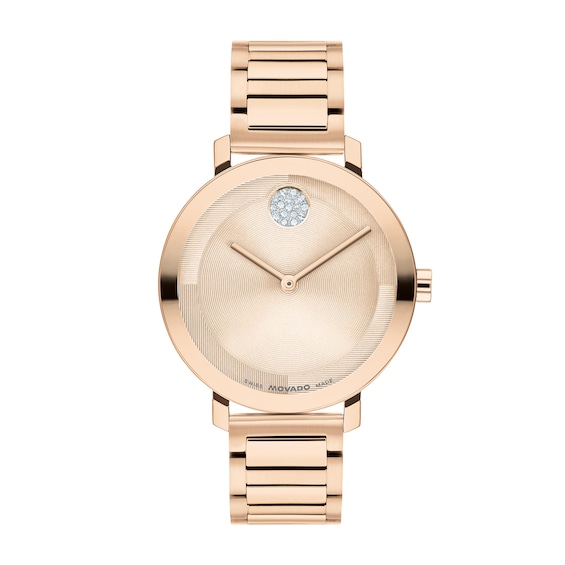 Ladies' Movado Bold® Evolution 2.0 Crystal Accent Rose-Tone IP Watch with Rose-Tone Dial (Model: 3601266)