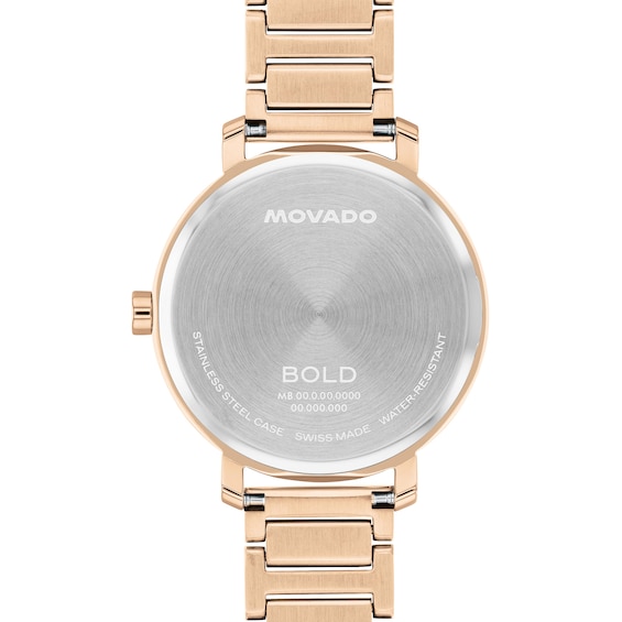 Ladies' Movado BoldÂ® Evolution 2.0 Crystal Accent Rose-Tone IP Watch with Rose-Tone Dial (Model: 3601266)