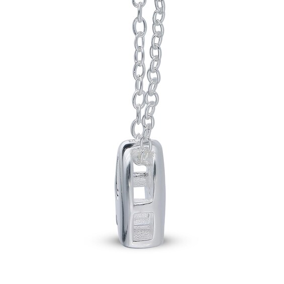 Bubble Letter Initial Pendant in Sterling Silver (1 Letter)