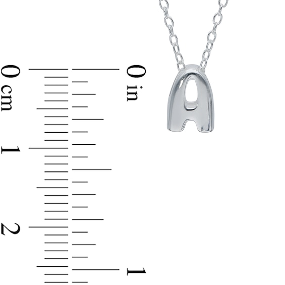 Bubble Letter Initial Pendant in Sterling Silver (1 Letter)