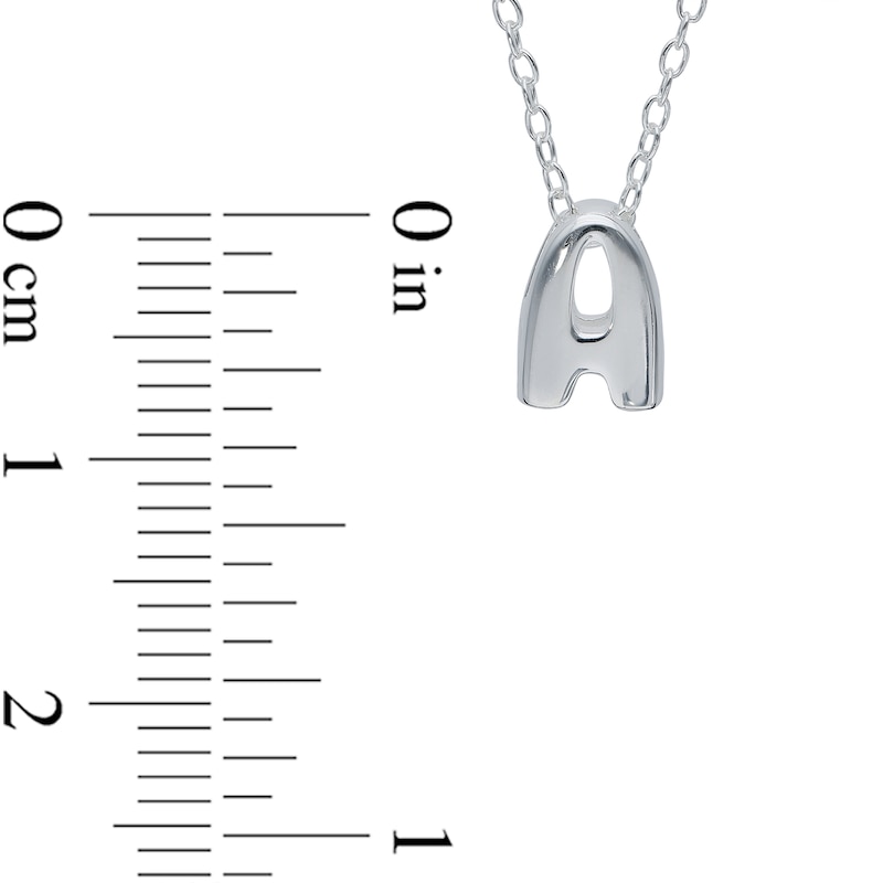 Main Image 5 of Bubble Letter Initial Pendant in Sterling Silver (1 Letter)