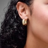 Thumbnail Image 2 of 19.0mm Diamond-Cut Ribbed Hoop Earrings in Hollow 10K Gold